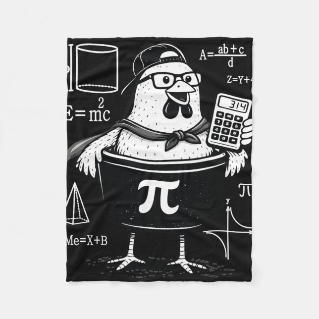 Funny Chicken Pot Holding Calculator Math Teacher  Fleece Blanket (Front)