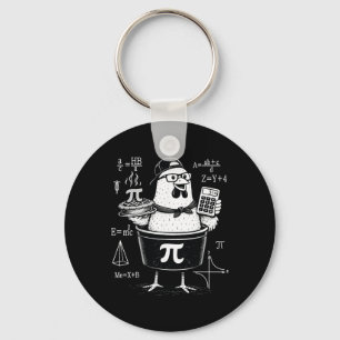 Funny Chicken Pot Holding Calculator Math Teacher Keychain
