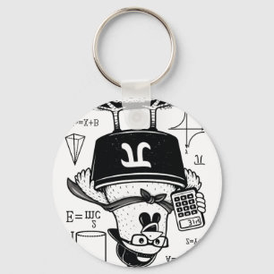 Funny Chicken Pot Holding Calculator Math Teacher Keychain