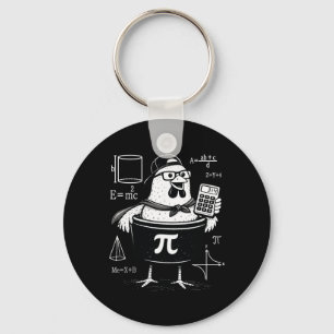 Funny Chicken Pot Holding Calculator Math Teacher  Keychain