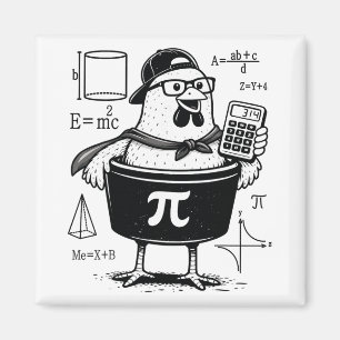 Funny Chicken Pot Holding Calculator Math Teacher  Magnet