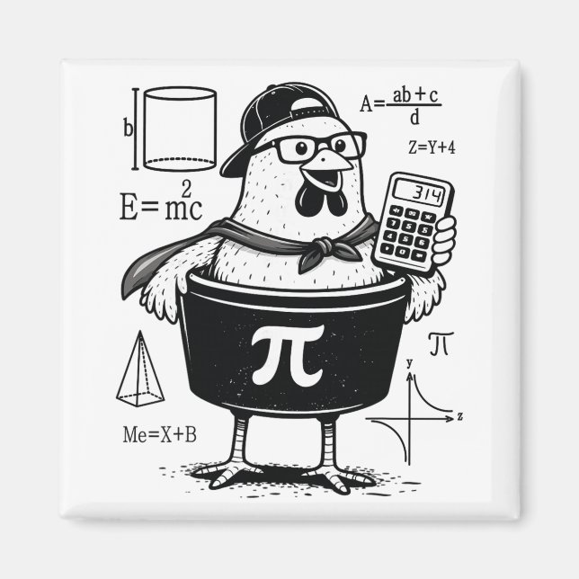 Funny Chicken Pot Holding Calculator Math Teacher  Magnet (Front)