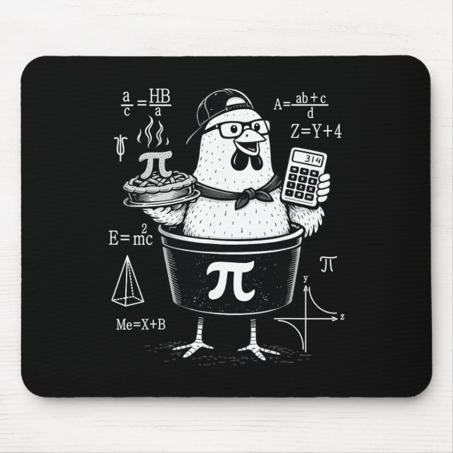 Funny Chicken Pot Holding Calculator Math Teacher  Mouse Pad (Front)