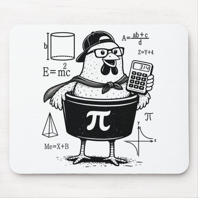 Funny Chicken Pot Holding Calculator Math Teacher  Mouse Pad (Front)