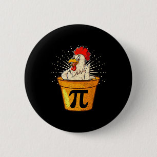 Funny chicken pot math joke for teachers students  2 inch round button