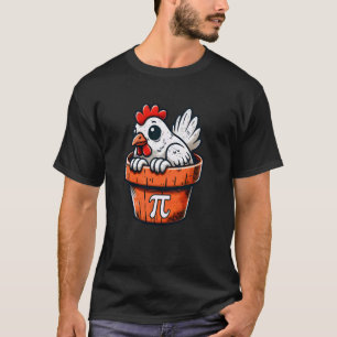 Funny Chicken Pot Pi Day 3.14 Pi Symbol Math Teach T-Shirt