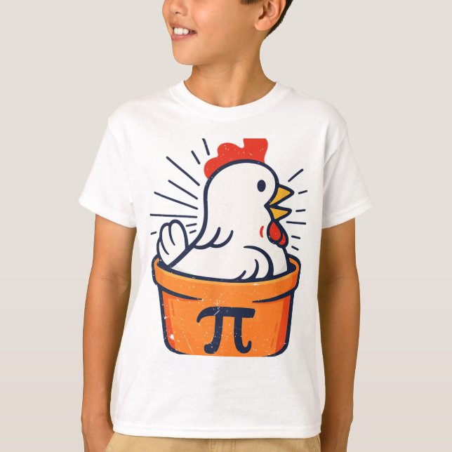 Funny Chicken Pot Pi Day Math Geek Gift  T-Shirt (Front)