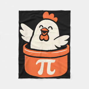 Funny Chicken Pot Pi Day Pie Math Lover Fleece Blanket