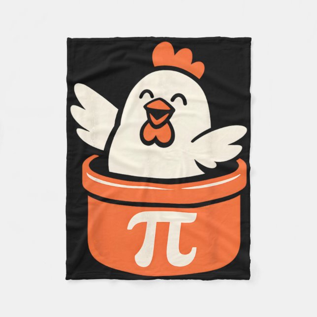 Funny Chicken Pot Pi Day Pie Math Lover  Fleece Blanket (Front)