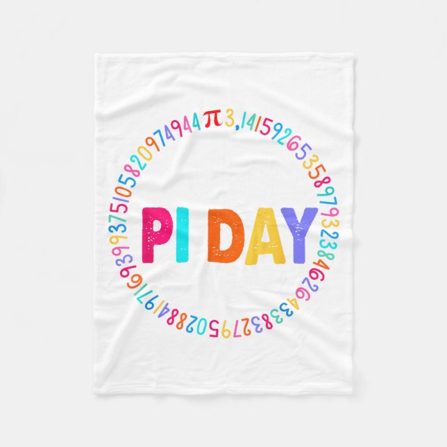 Funny Chicken Pot Pie Happy Pi Day 3.14 Math Teach Fleece Blanket (Front)