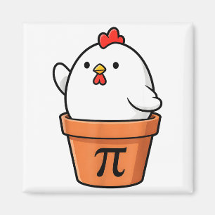 Funny Chicken Pot Pie Happy Pi Day 3.14 Math Teach Magnet