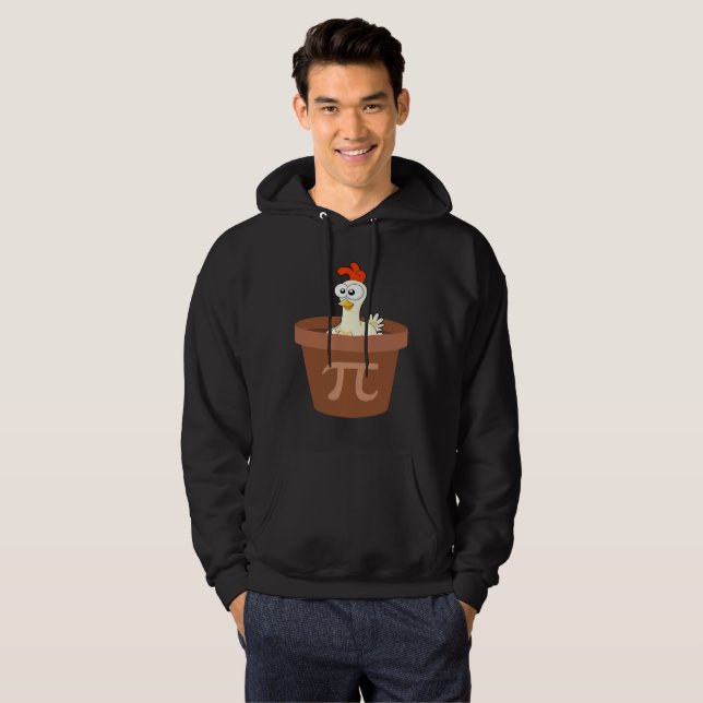 Funny Chicken Pot Pie (Pot Pi) Math Hoodie (Front Full)