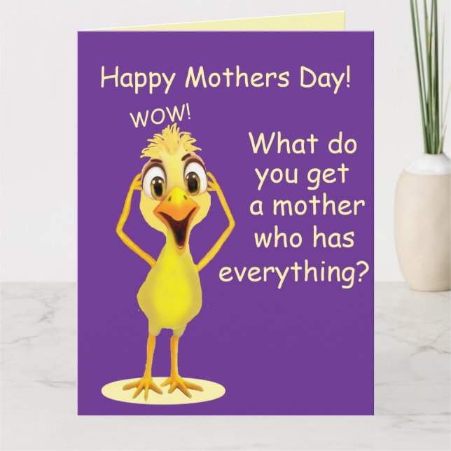 Funny Chicken Purple Mother's Day Card (Front)