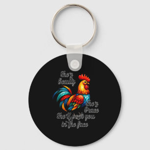 Funny Chicken Quote  Keychain