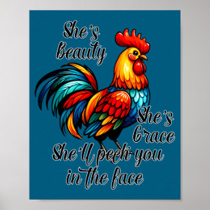 Funny Chicken Quote  Poster