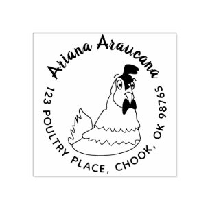 Funny Chicken Return Address Stamp for Homestead