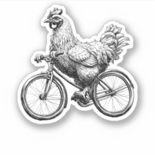Funny Chicken Riding Bike Cyclist Cute Animal Love
