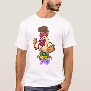Funny Chicken Rise and Fly” T-Shirt