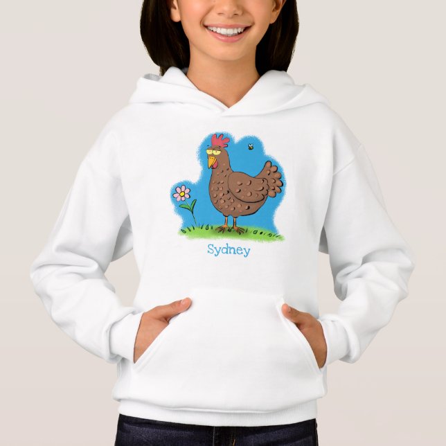 Funny chicken rustic whimsical cartoon (Front)