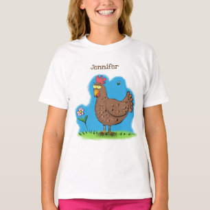 Funny chicken rustic whimsical cartoon T-Shirt