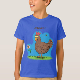 Funny chicken rustic whimsical cartoon T-Shirt