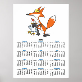 funny chicken stealing stealer fox poster