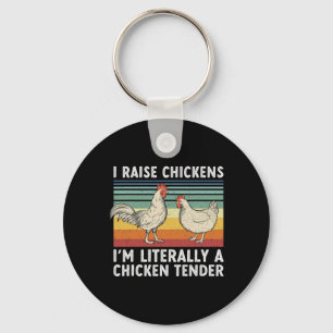 Funny Chicken Tender Poultry Men Women Farmer Hen Keychain