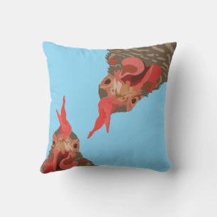 Funny Chicken Upside Down Throw Pillow