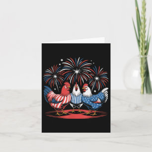 Funny Chicken Usa Flag Patriotic Chicken Lover 4th Card