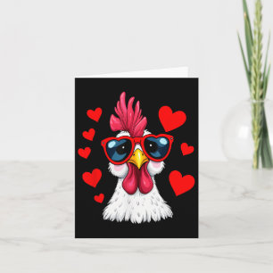 Funny Chicken Valentines Day Heart Chicken Couple Card