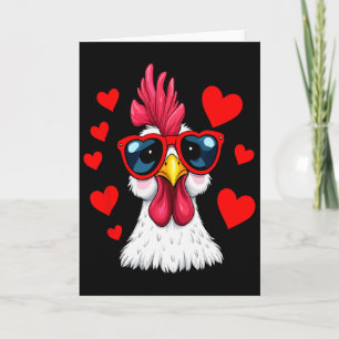 Funny Chicken Valentines Day Heart Chicken Couple Card