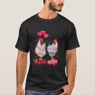 Funny Chicken Valentines Day Heart Chicken Couple T-Shirt