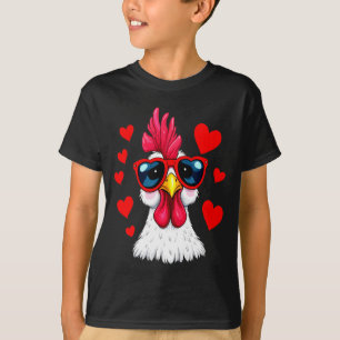 Funny Chicken Valentines Day Heart Chicken Couple  T-Shirt