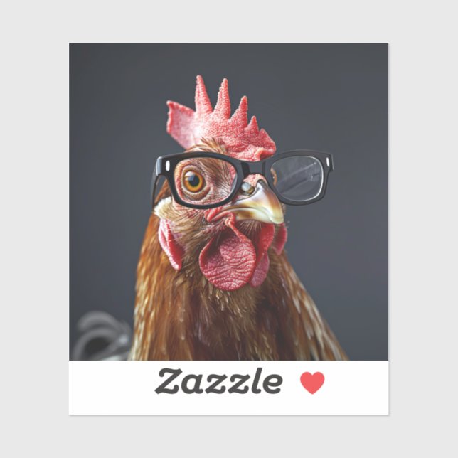 Funny Chicken Wearing Glasses (Sheet)