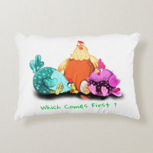 Funny Chickens Accent Pillow - Custom Text