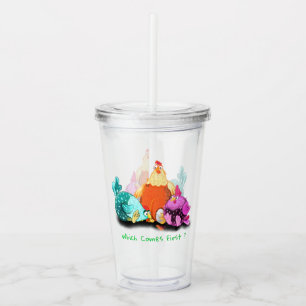 Funny Chickens Acrylic Tumbler - Custom Text