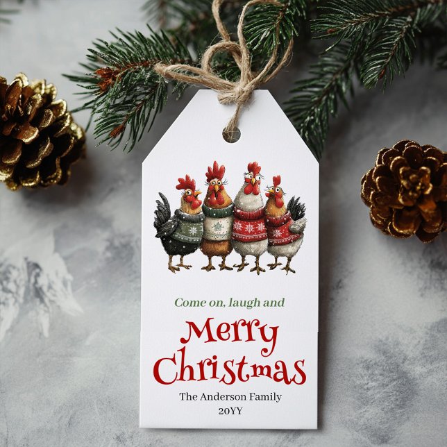 Funny chickens gift tag editable holiday name (Funny chickens gift tag editable holiday name

)