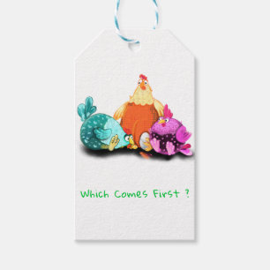 Funny Chickens Gift Tags with Custom Text