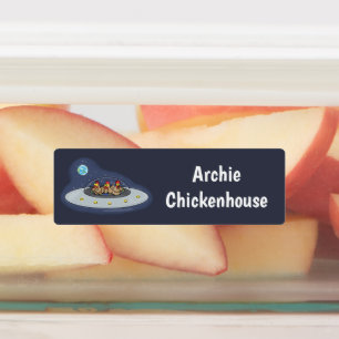 Funny chickens in space cartoon personalized