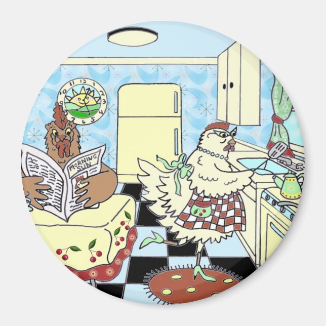 Funny chickens magnet (Front)
