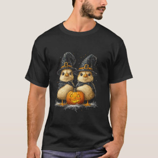 Funny Chickens Roosters Witches Halloween Costume T-Shirt