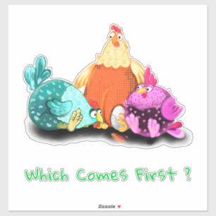 Funny Chickens Waiting Egg To Hatch - Custom Text