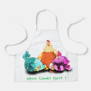 Funny Chickens Waiting Egg To Hatch - Custom Text  Apron