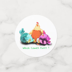 Funny Chickens Waiting Egg To Hatch - Custom Text  Confetti