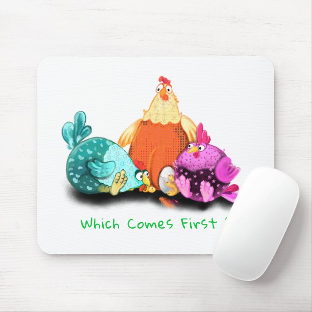 Funny Chickens Waiting Egg To Hatch - Custom Text  Mouse Pad (With Mouse)