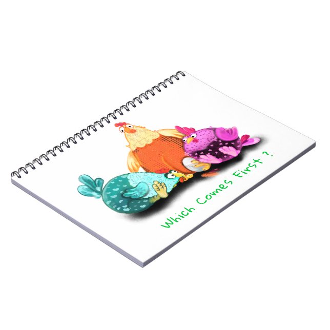 Funny Chickens Waiting Egg To Hatch - Custom Text  Notebook (Left Side)
