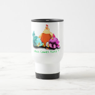 Funny Chickens Waiting Egg To Hatch - Fun Text  Travel Mug