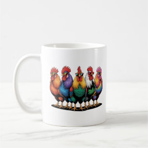 Funny Chickens with glasses,funny Chickens Coffee Mug