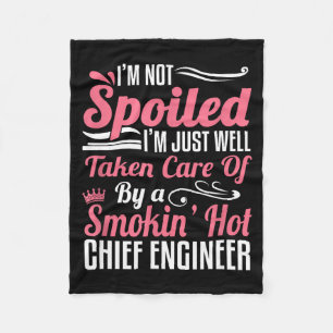 Funny Chief Engineer Wife Girlfriend Maritime Vale Fleece Blanket