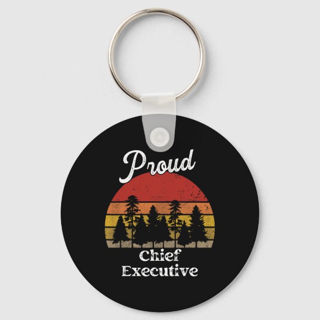 Funny Chief Executive Shirts Job Title Professions Keychain (Front)